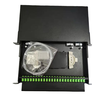 la toppa a fibra ottica duplex della fibra di recinzione del supporto di scaffale dello Sc Simplex/LC del porto di 1U 19&quot; 24 Pannello-scarica
