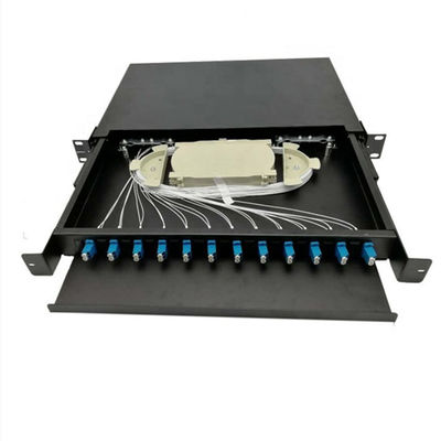 Lo scivolamento dello scaffale a fibra ottica del porto del quadro d'interconnessione 12 ha montato 1U a 19 pollici