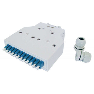 Simplex di plastica degli adattatori Lc/Upc del contenitore di terminale della fibra ottica del supporto della ferrovia di baccano dell'ABS 12