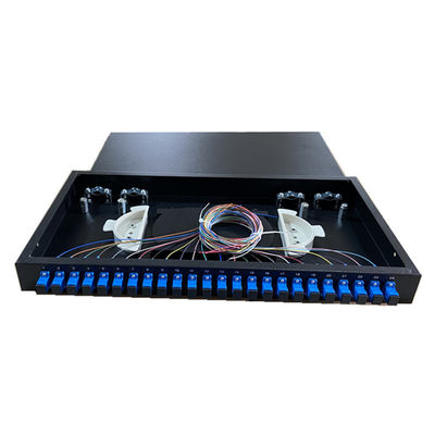 Quadro d'interconnessione a fibra ottica fisso del supporto di scaffale adattatore semplice dello Sc del porto ODF di 1U 19" 24