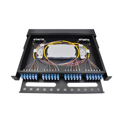 Quadro d'interconnessione di fibra di LC del porto di recinzione 24 del pannello della fibra del supporto di scaffale di MPO 1U