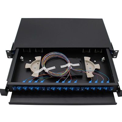 i 19" 24 centri dell'interno a fibra ottica del supporto di scaffale del quadro d'interconnessione del porto 1U ODF 24