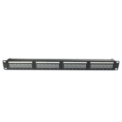 quadro d'interconnessione Unshielded della chiave di volta del porto 1U 24 RJ45 trapezoidale antipolvere