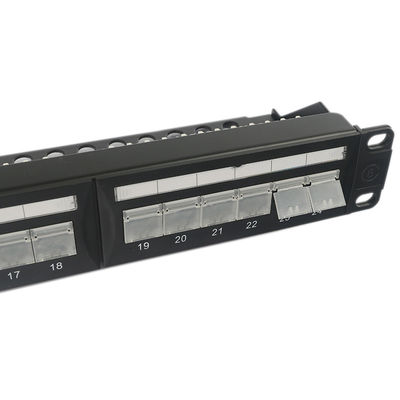 quadro d'interconnessione Unshielded della chiave di volta del porto 1U 24 RJ45 trapezoidale antipolvere