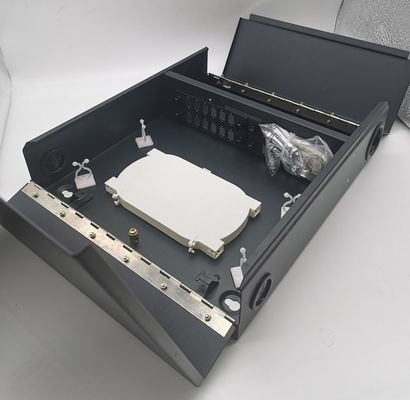 12/24/48 di recinzione ottica della fibra del supporto della parete del nero dei centri 2door con le bobine ed i piatti di adattatore