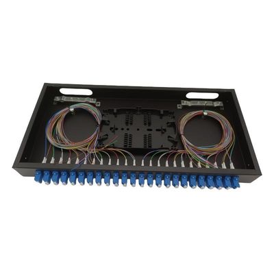 Pannello patch in fibra ottica per montaggio a parete FTTH ODF 48 fibre con trecce accoppiatore duplex LC
