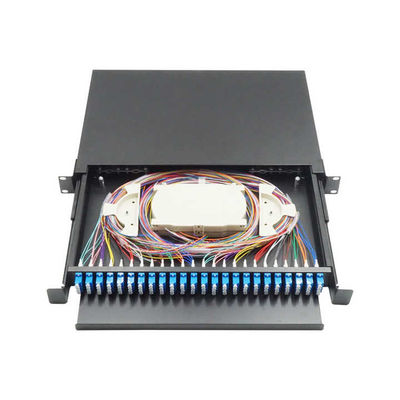 Pannello patch per scatola di terminazione tipo cassetto 48 Core Black 430x200x46mm