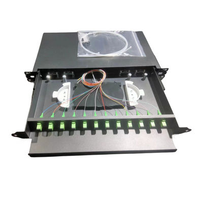 19 pollici pannello di patch di fibra scorrevole 12 Port FC APC Simplex Adapter Networking Solution
